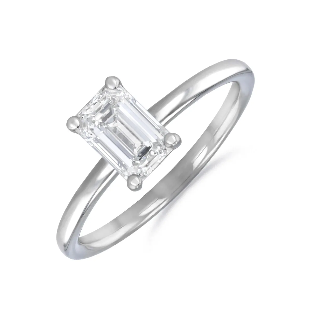 0-35ct Sofia Emerald Cut Diamond Solitaire Engagement Ring | Platinum