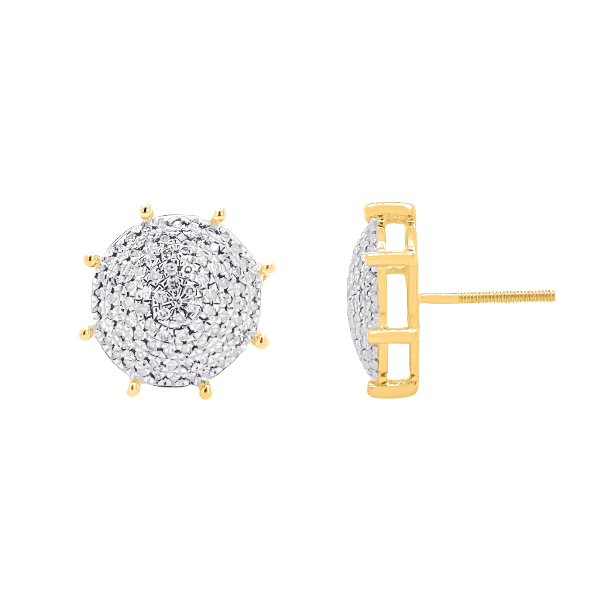 10 Karat Yellow Gold 0.50 Carat Diamond Round Earrings