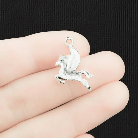 10 Pegasus Antique Silver Tone Charms - SC1177