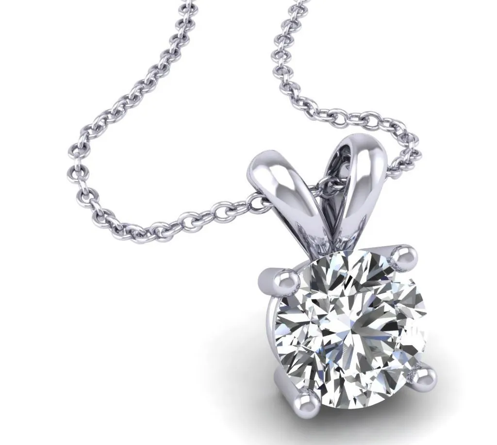 1.00 Carat Round Brilliant Diamond Pendant