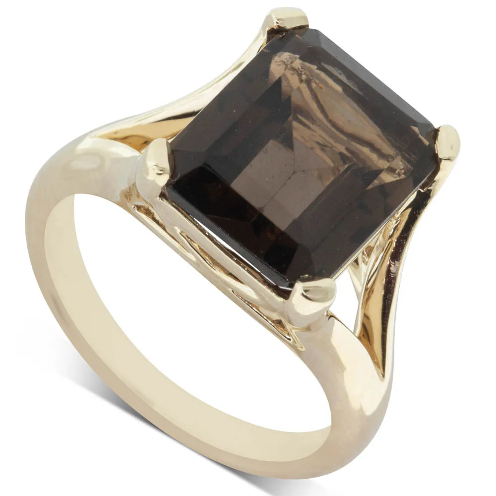 14ct Yellow Gold Smokey Quartz Verona Ring