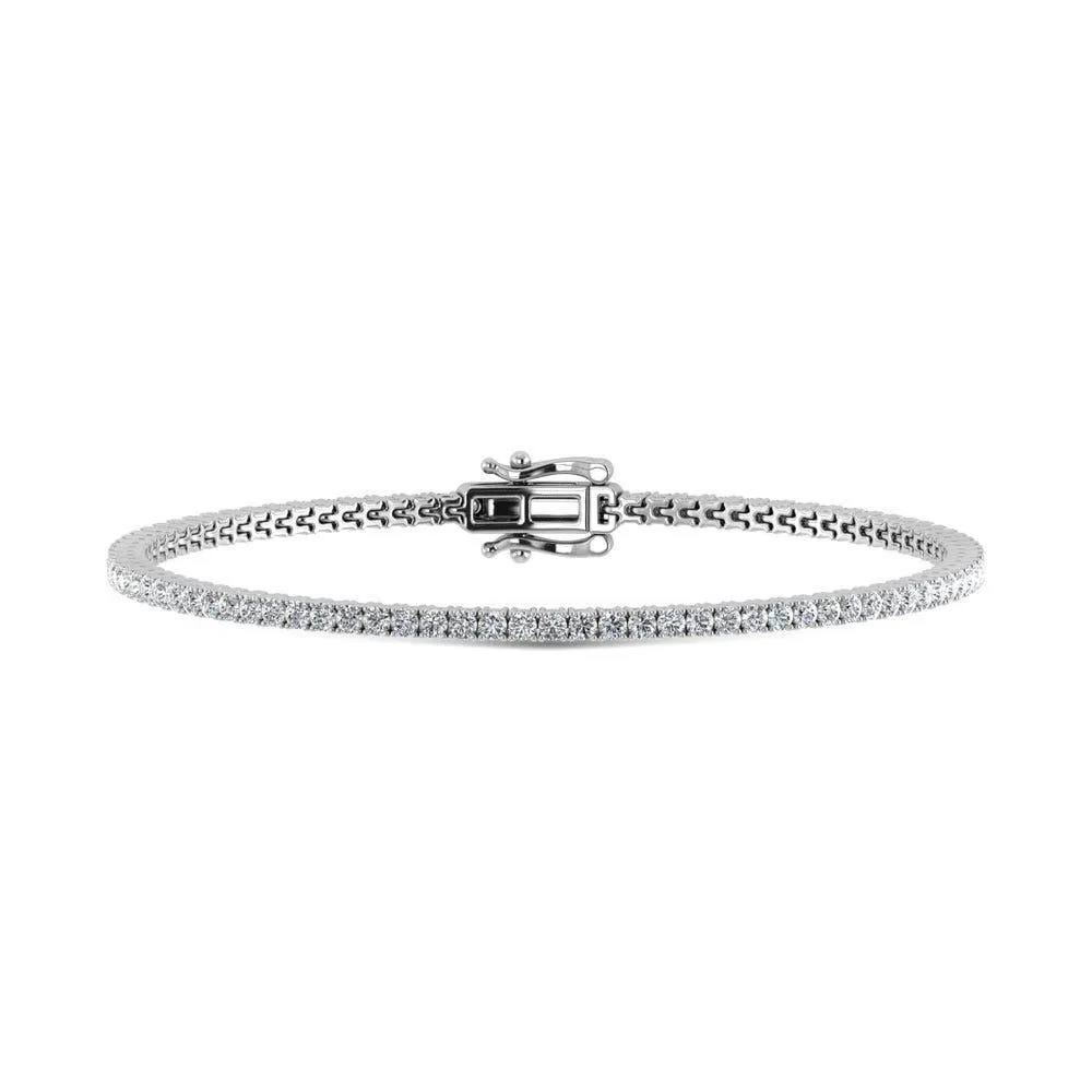 14K White Gold Lab Grown Diamond 7 Ct.Tw. Tennies Bracelet