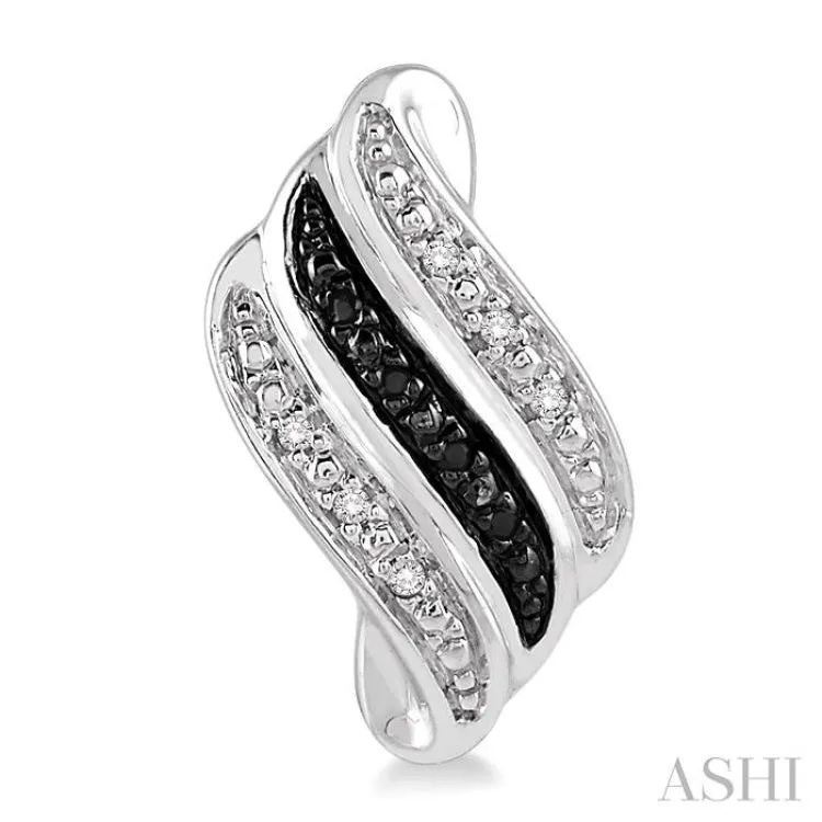 1/6 Ctw White and Black Diamond Fashion Earrings in Sterling Silver