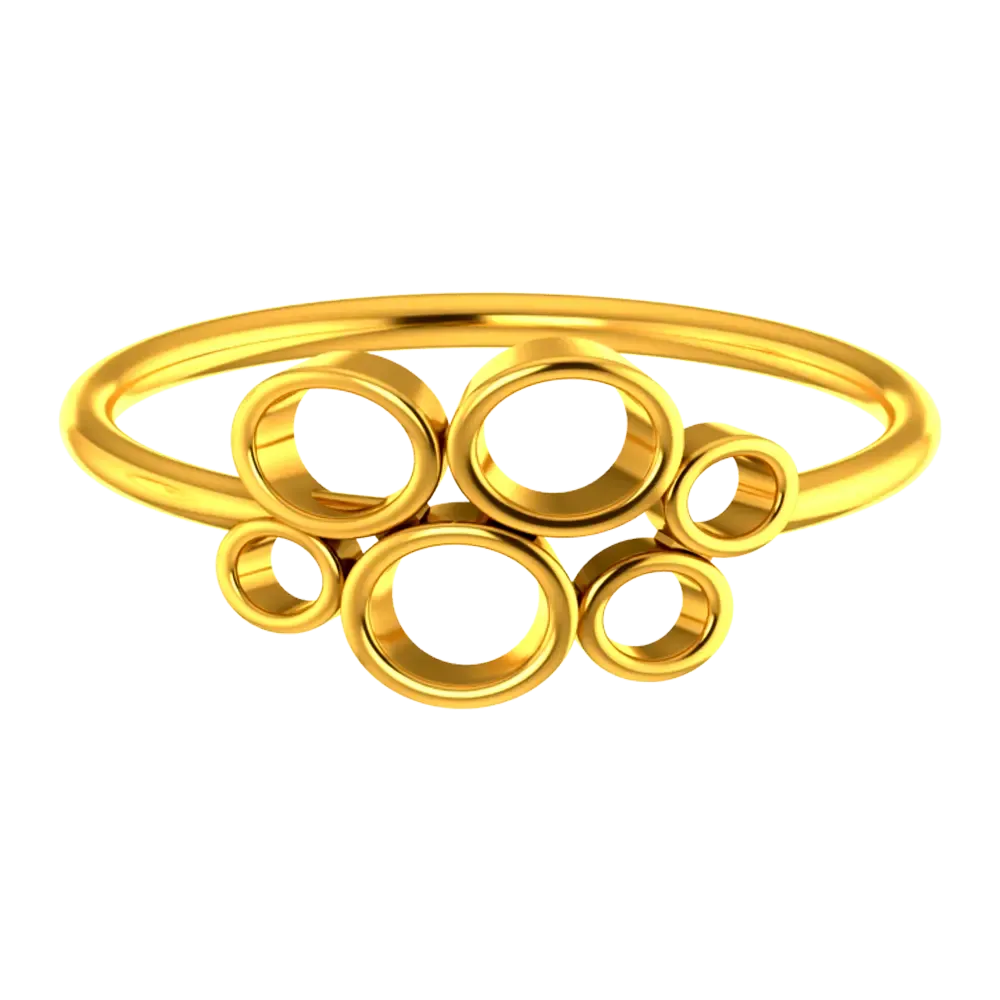 18k Gold Ring With Concentric Circles On Top