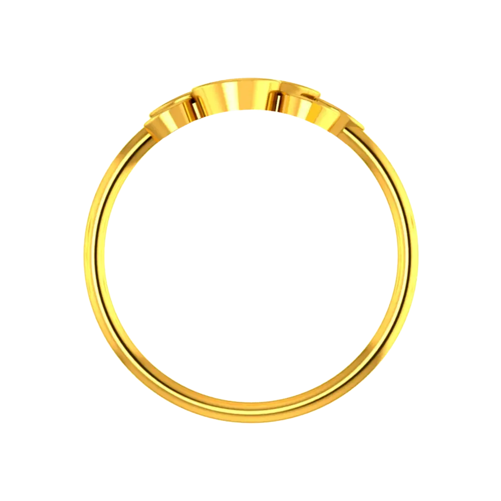 18k Gold Ring With Concentric Circles On Top