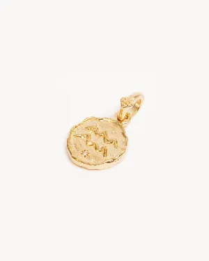 18k Gold Vermeil Cosmic Love Zodiac Annex Link Pendant - Aquarius