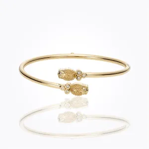 18K Scarab Bellina Bangle in diamond