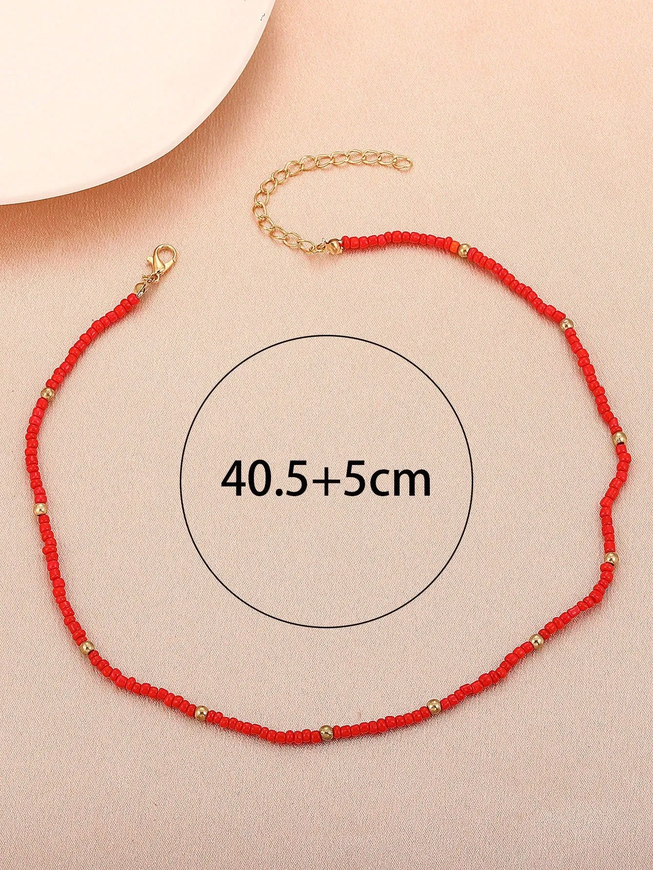 1pc Boho Red Beaded Necklace For Women for Women Girls Accessories Jewelry Gifts