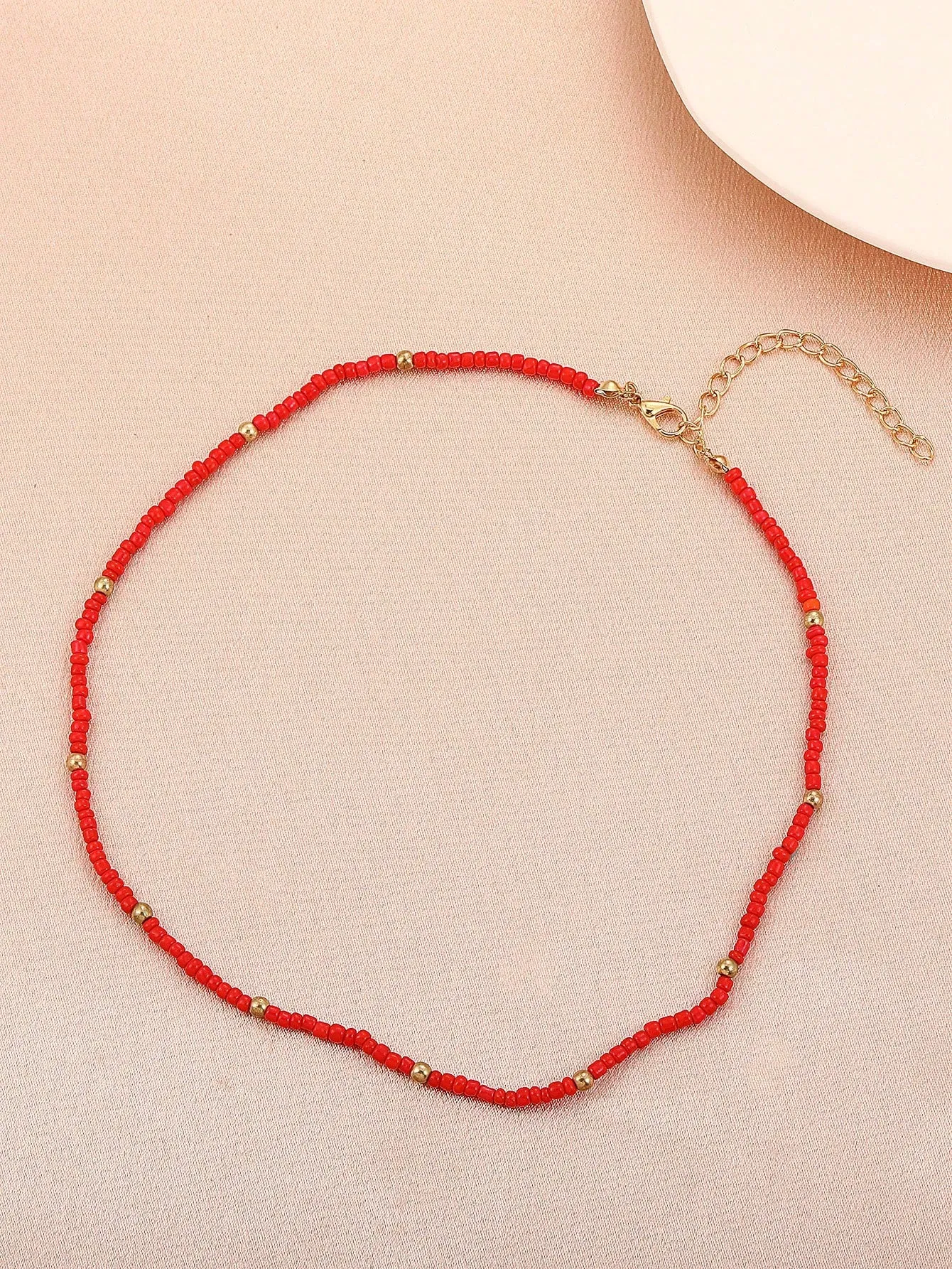 1pc Boho Red Beaded Necklace For Women for Women Girls Accessories Jewelry Gifts