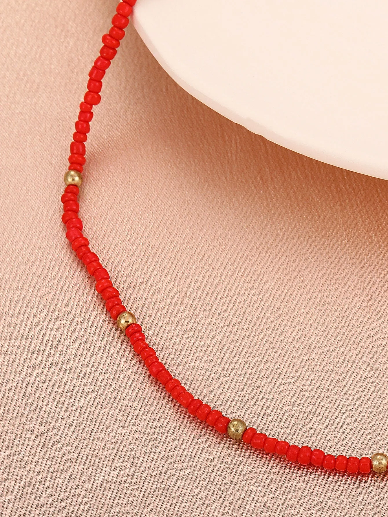 1pc Boho Red Beaded Necklace For Women for Women Girls Accessories Jewelry Gifts