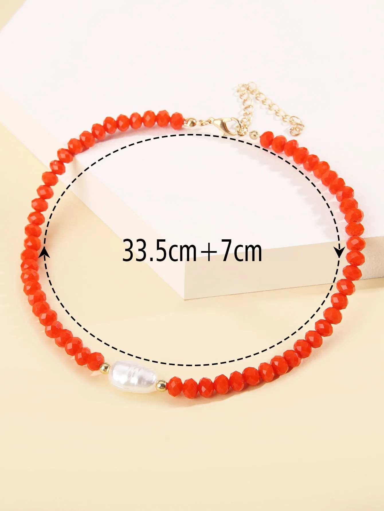 1pc Fashion Cultured Pearl Decor Beaded Necklace For Women Girl