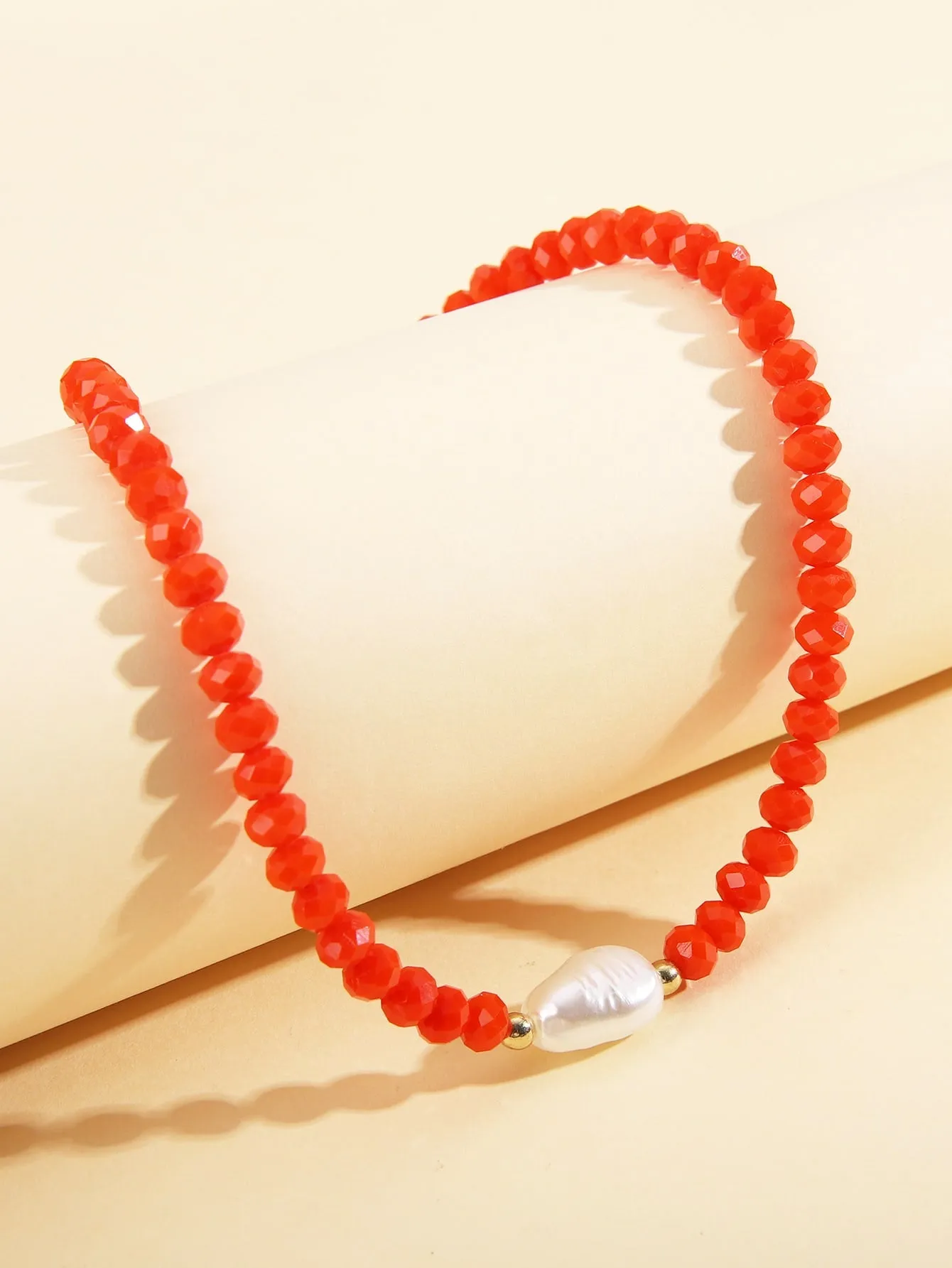 1pc Fashion Cultured Pearl Decor Beaded Necklace For Women Girl