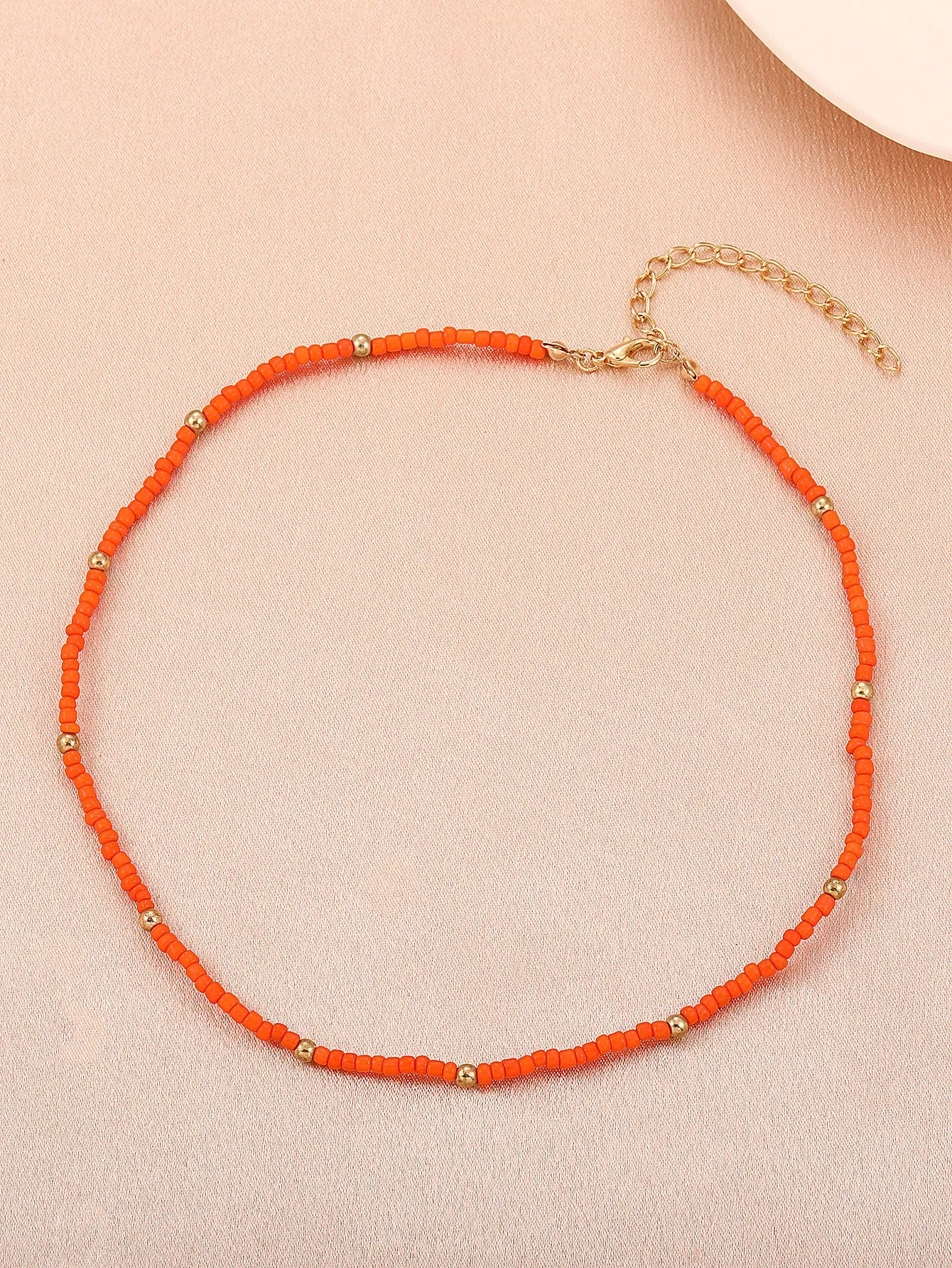 1pc Orange Beaded Bracelet for Women Girls Accessories Jewelry Gifts Gift for