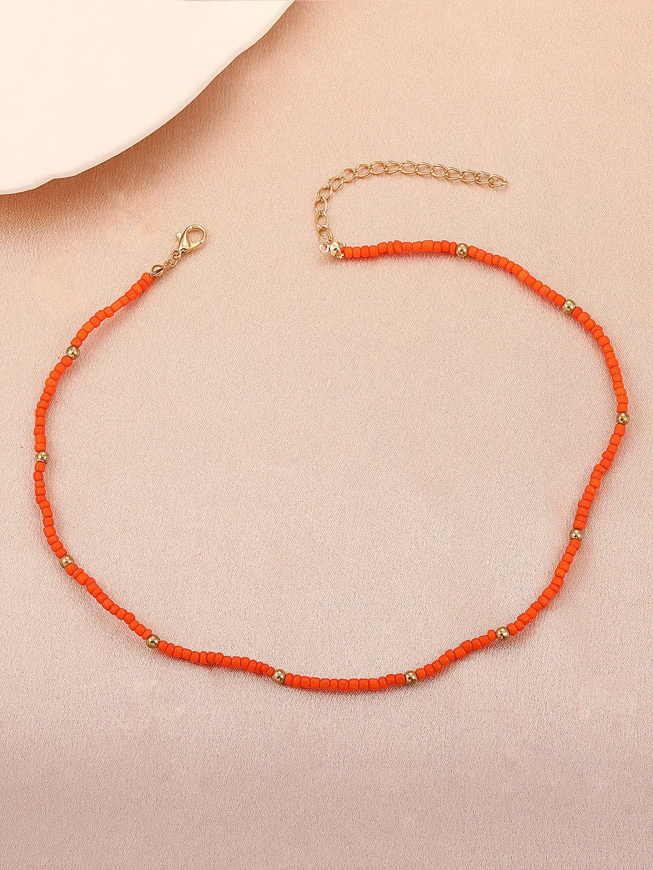 1pc Orange Beaded Bracelet for Women Girls Accessories Jewelry Gifts Gift for