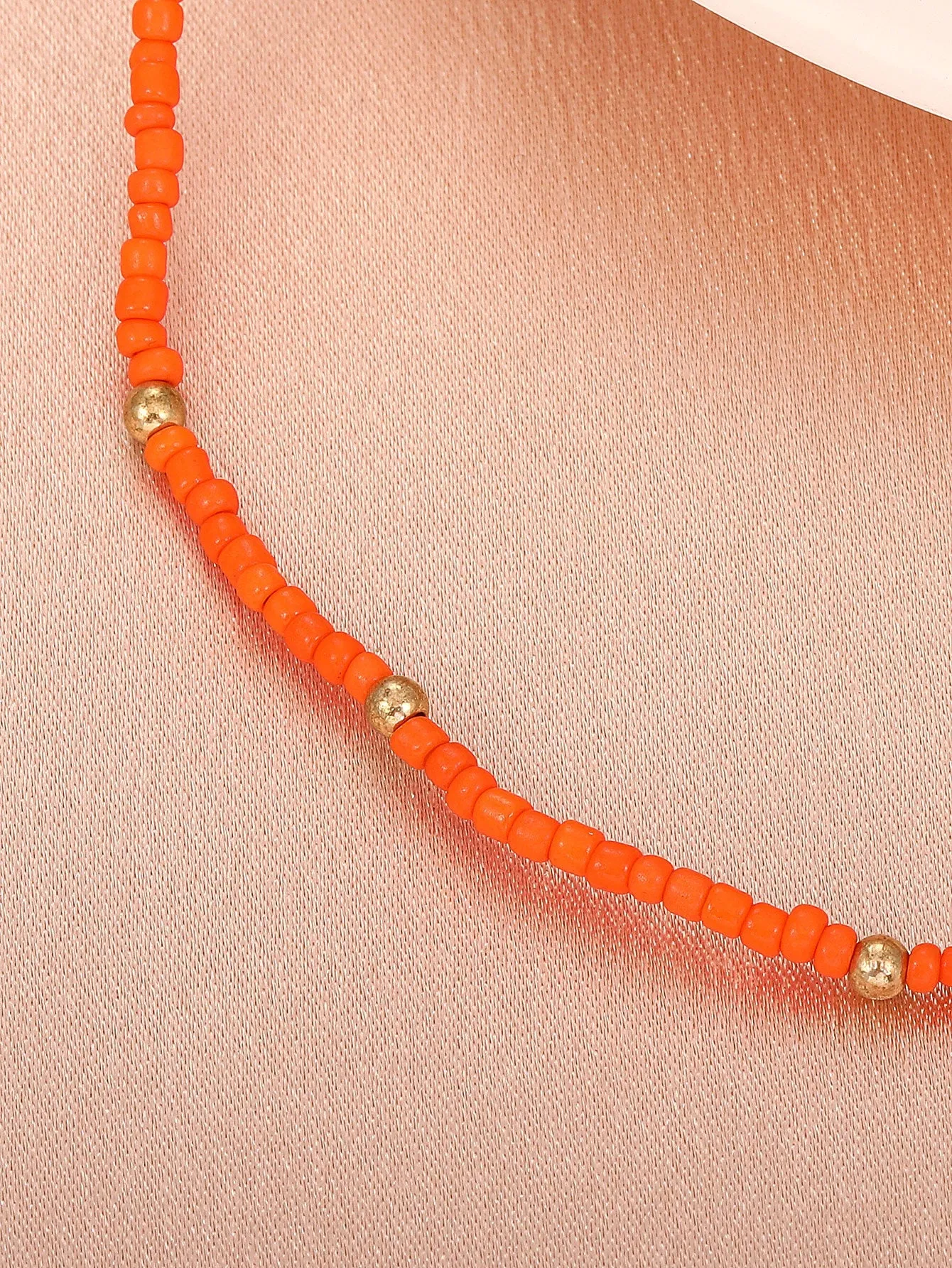 1pc Orange Beaded Bracelet for Women Girls Accessories Jewelry Gifts Gift for