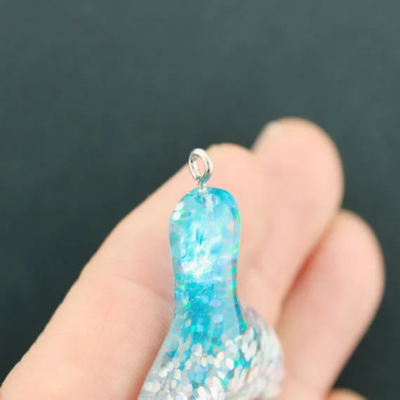 2 Mermaid Tail Resin Charms 3D - K144