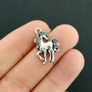 2 Unicorn Antique Silver Tone Charms  - SC7935