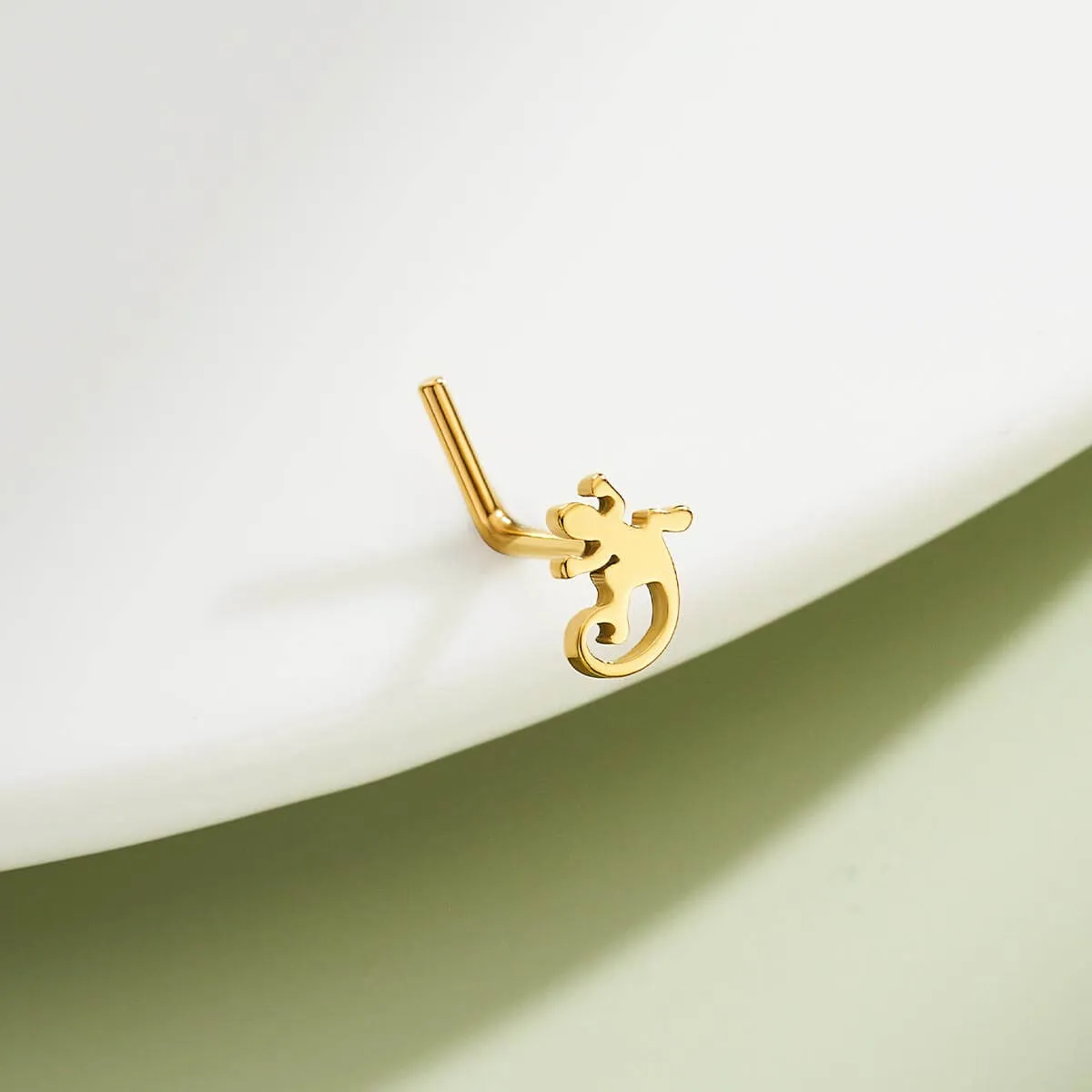 20G Gecko L-shaped Nose Stud