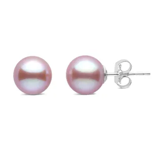 7.5-8.0 mm AAA Lavender Freshwater Pearl Stud Earrings