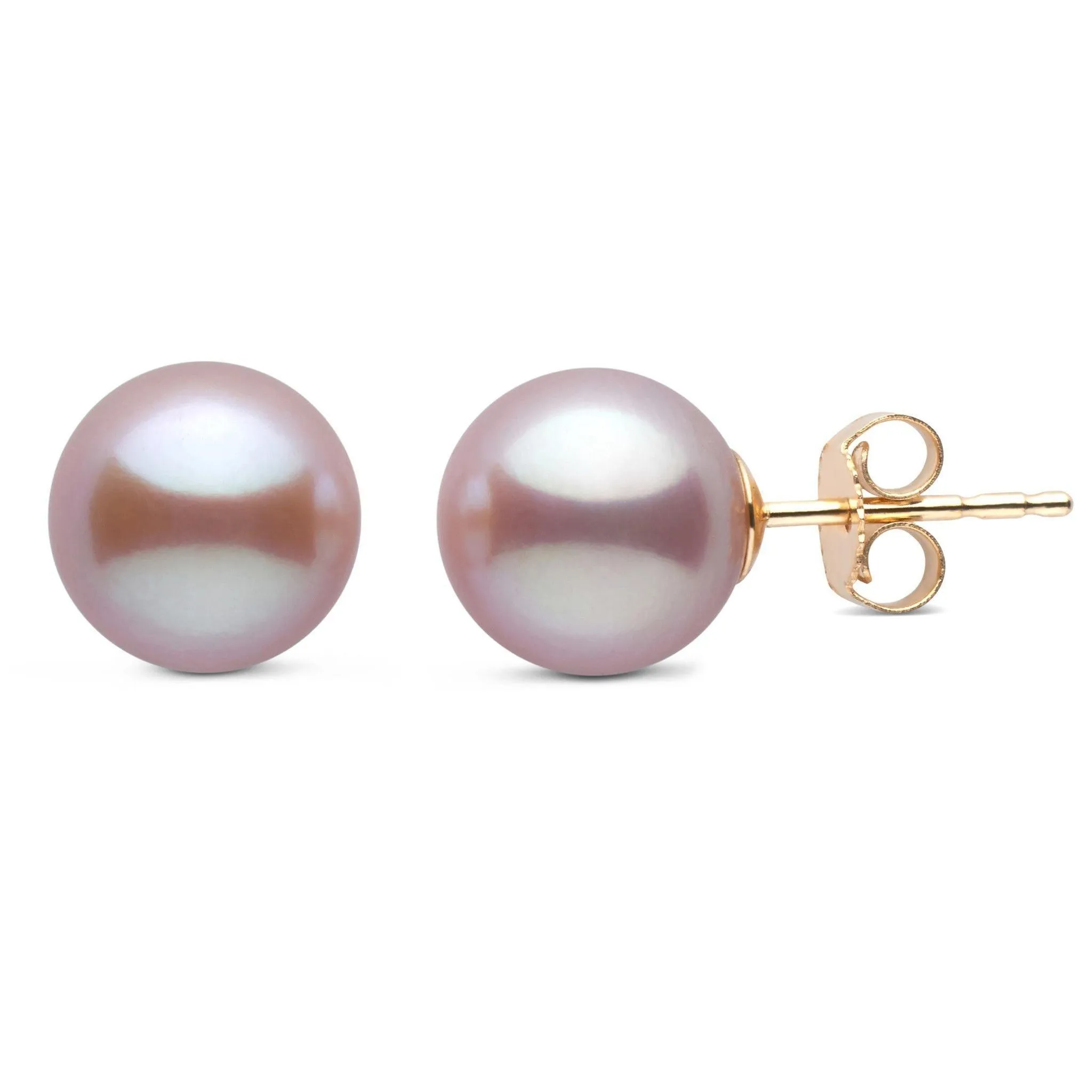 8.5-9.0 mm AAA Lavender Freshwater Pearl Stud Earrings