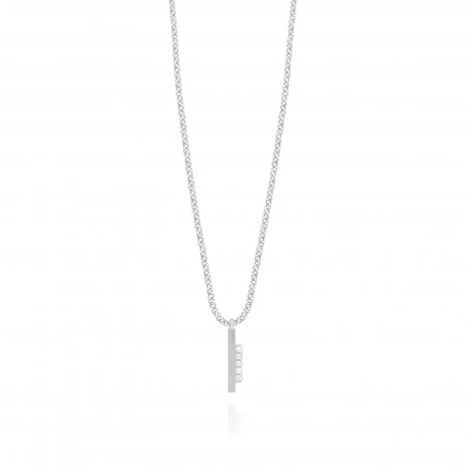 Adeline Silver Pave Bar 46cm   5cm Extender Necklace 4451