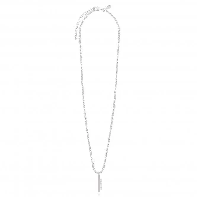 Adeline Silver Pave Bar 46cm   5cm Extender Necklace 4451