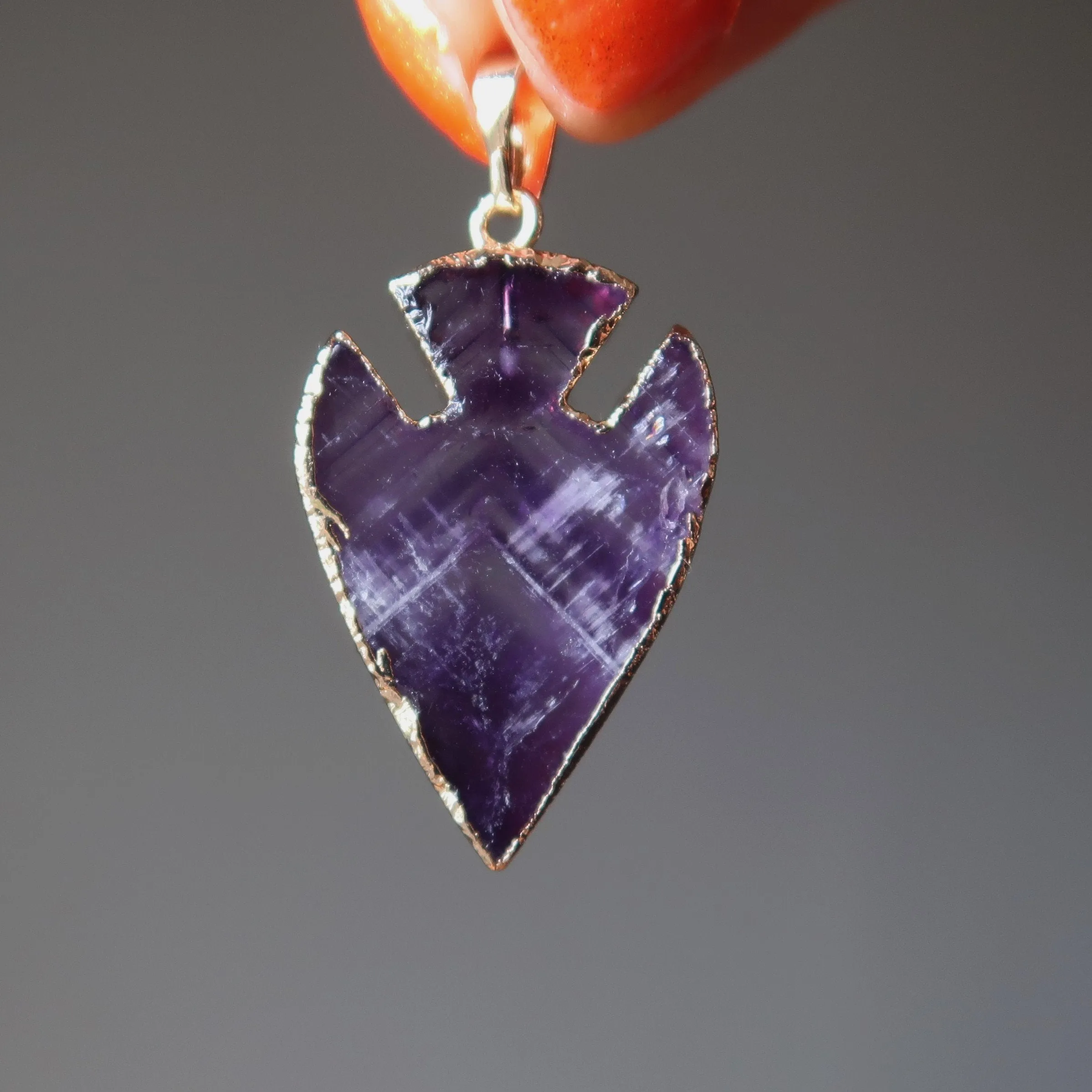 Amethyst Pendant Key to the Spiritual Kingdom Arrowhead Gem