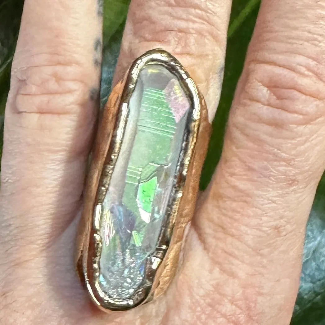 Angel Aura Lemurian Quartz Ring #1