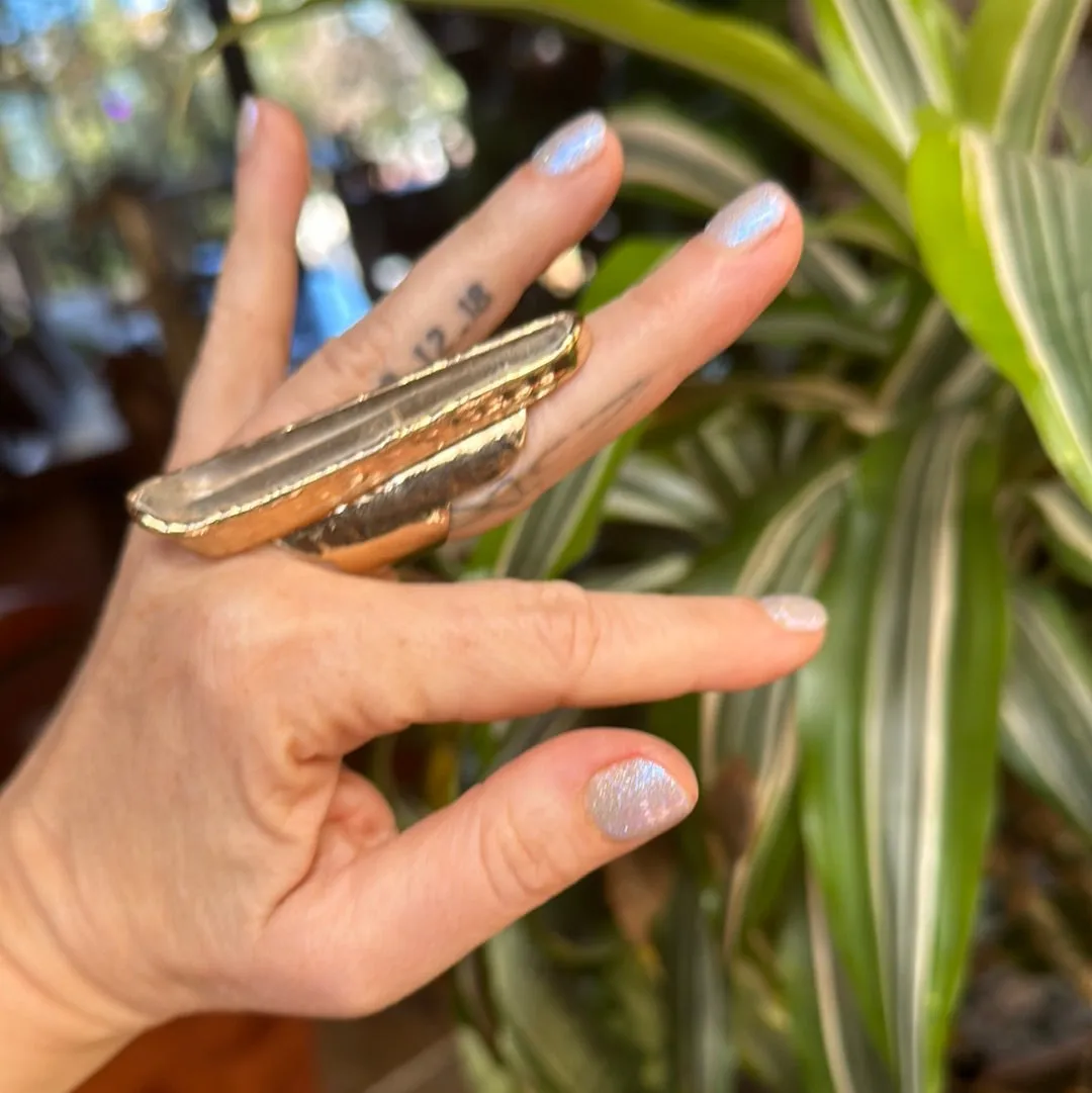 Angel Aura Lemurian Quartz Ring #26