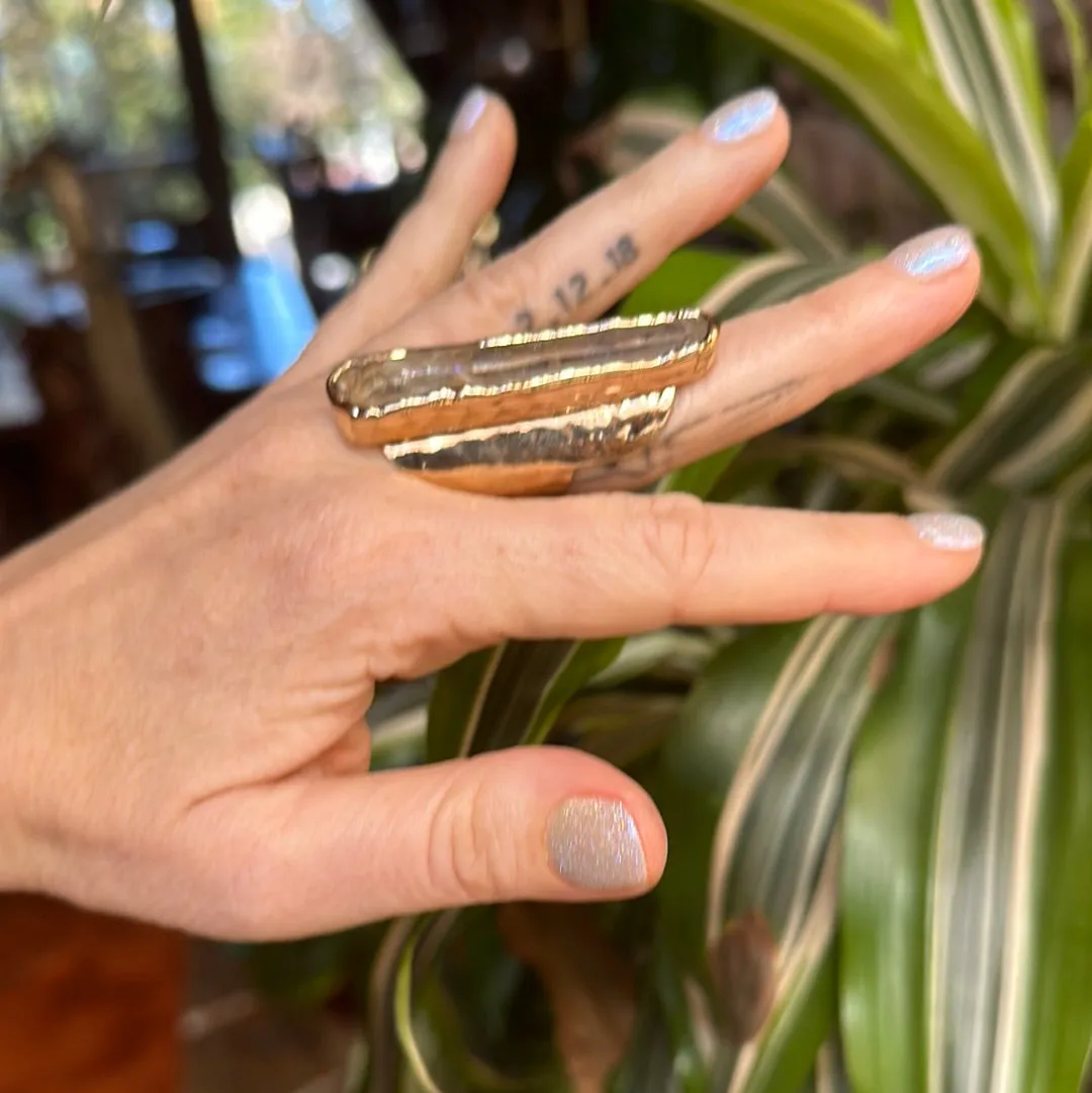 Angel Aura Lemurian Quartz Ring #28