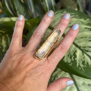 Angel Aura Lemurian Quartz Ring #34