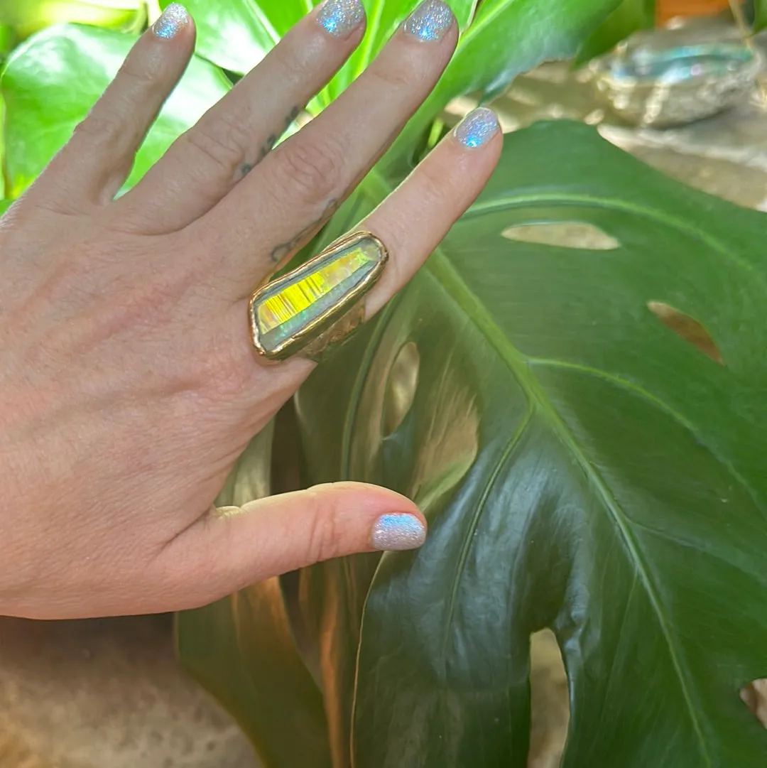 Angel Aura Lemurian Quartz Ring #6