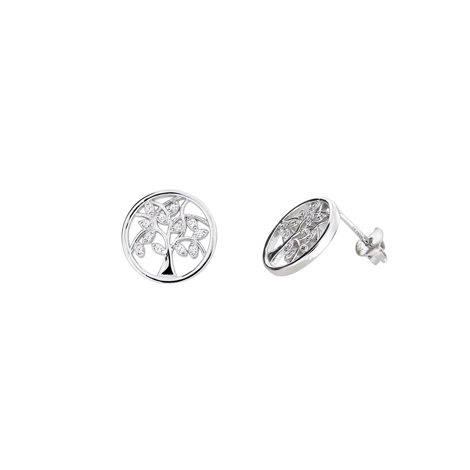 Arbor Vitae Stud Earrings with Stones