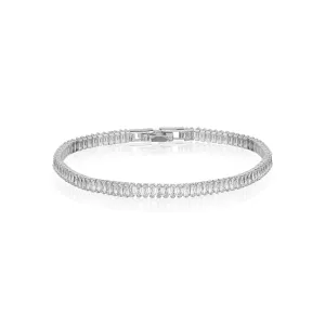 Baguette Classic Tennis Bracelet Silver