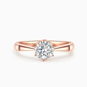 Becky • Round Diamond Rose Gold Solitaire Ring