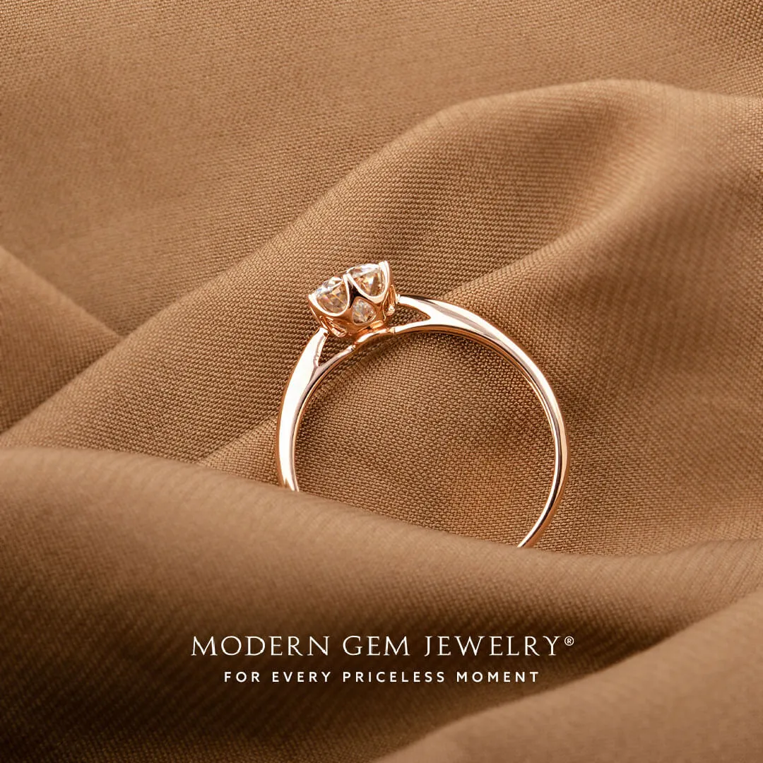 Becky • Round Diamond Rose Gold Solitaire Ring