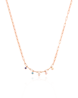 Bermuda Birthstone Necklace  - 18K Rose Vermeil