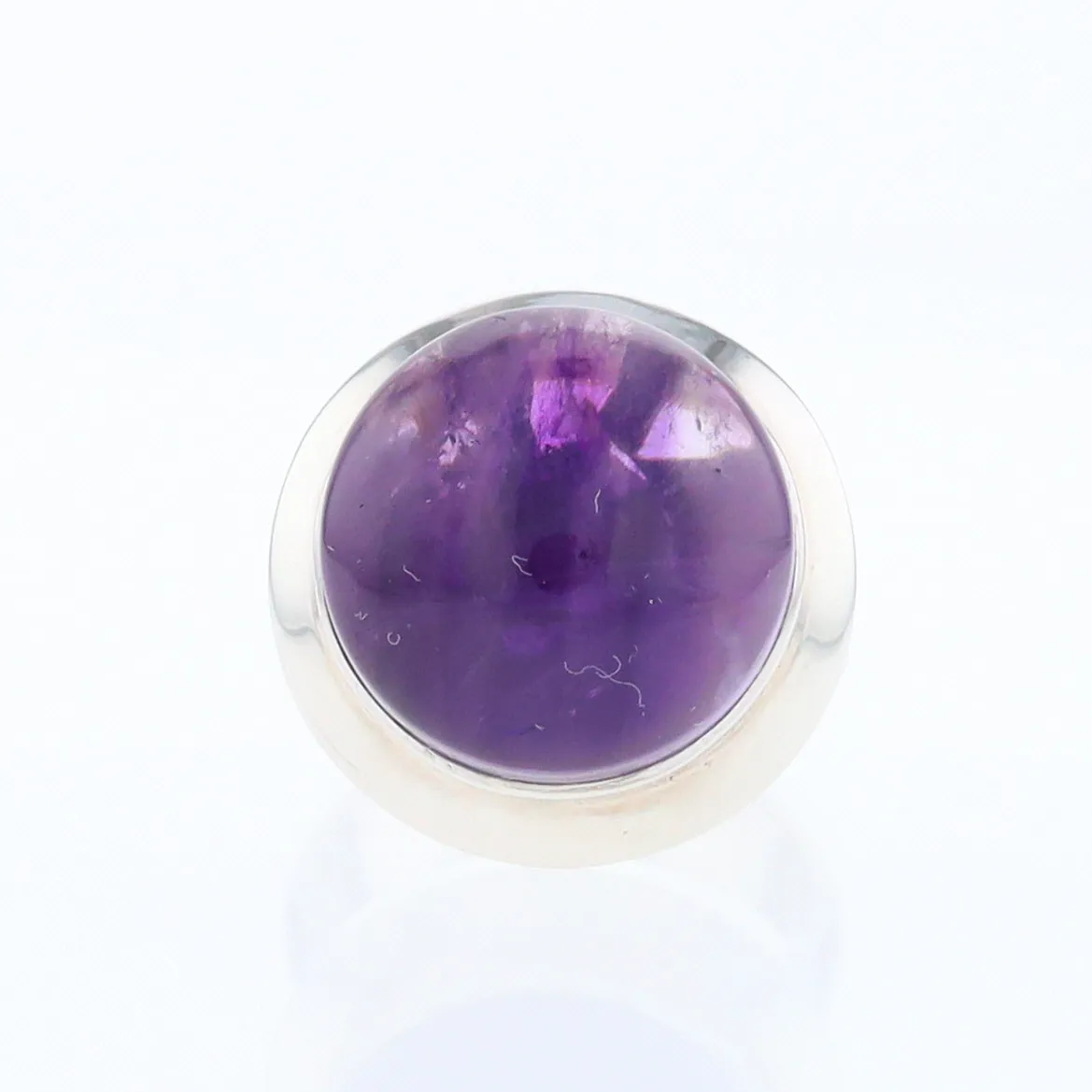 Bezel Set Cabochon Amethyst Ring