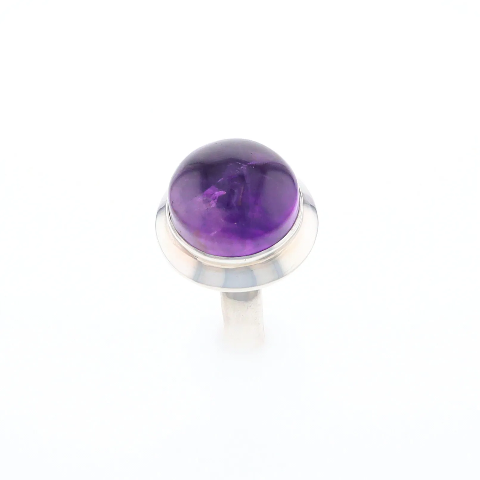 Bezel Set Cabochon Amethyst Ring