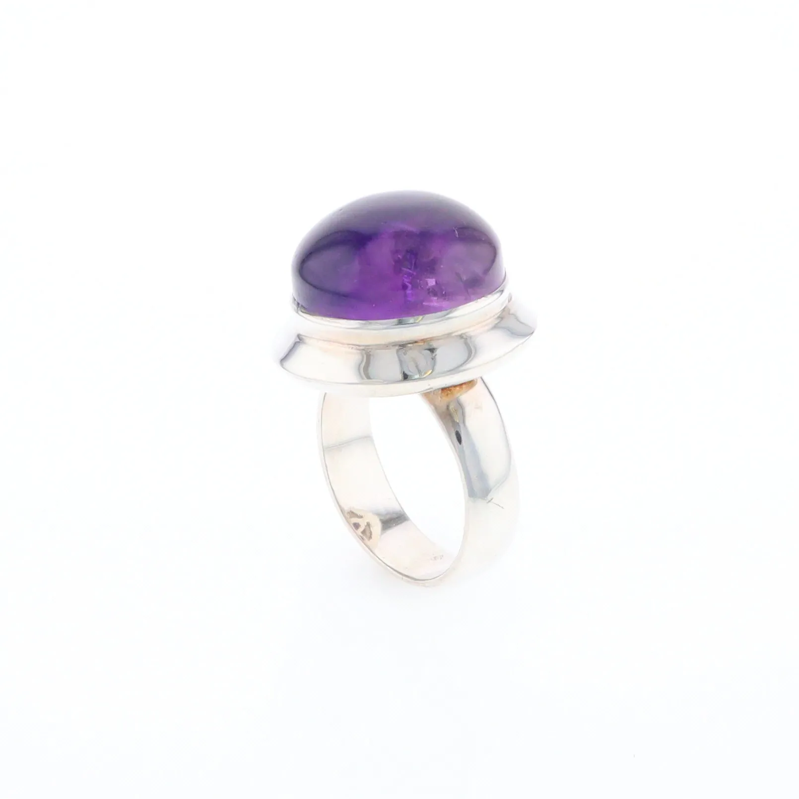 Bezel Set Cabochon Amethyst Ring