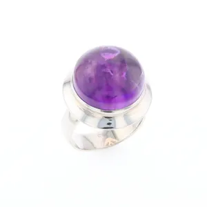 Bezel Set Cabochon Amethyst Ring