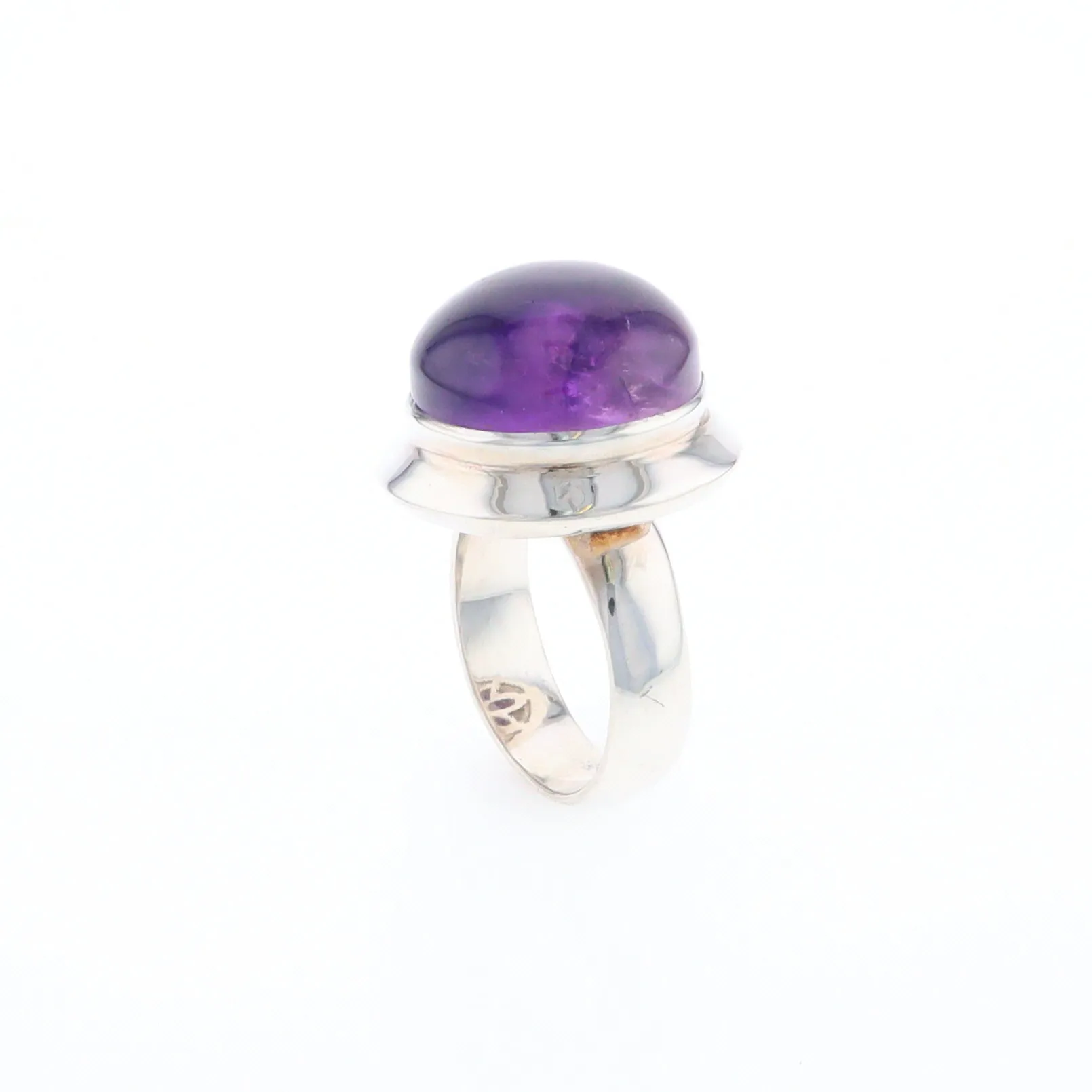 Bezel Set Cabochon Amethyst Ring