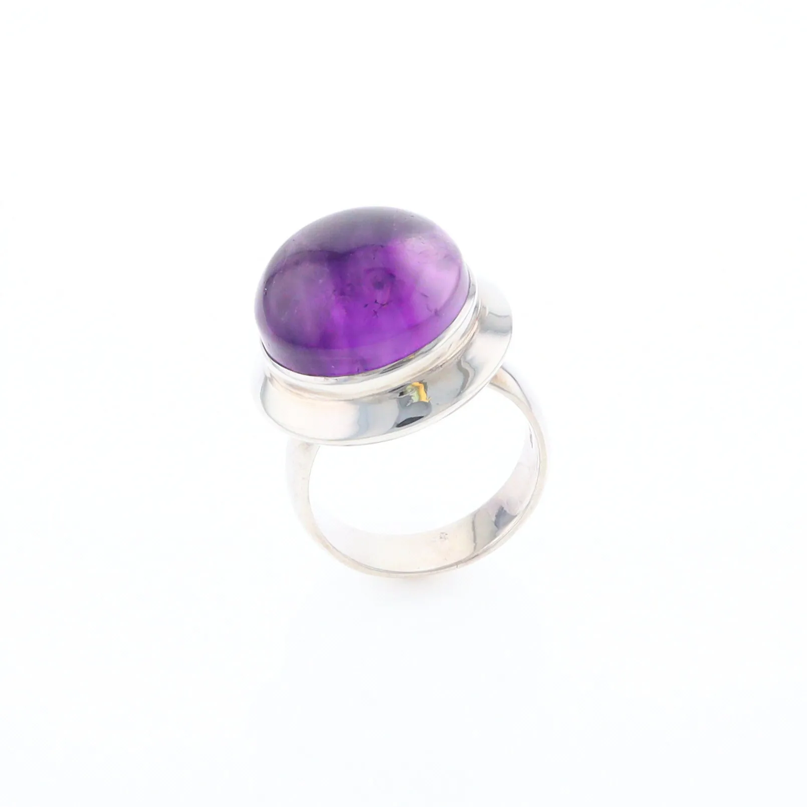 Bezel Set Cabochon Amethyst Ring