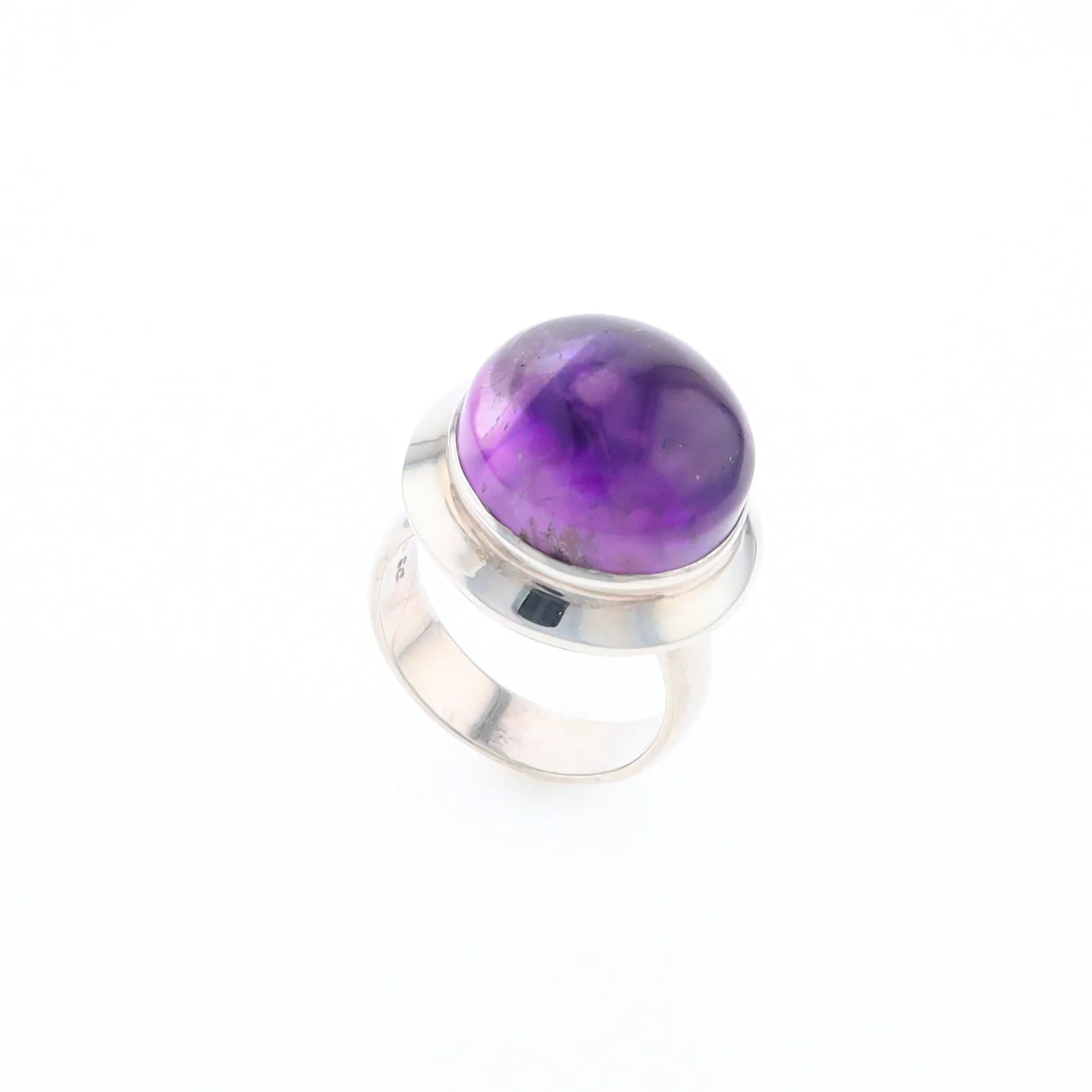 Bezel Set Cabochon Amethyst Ring