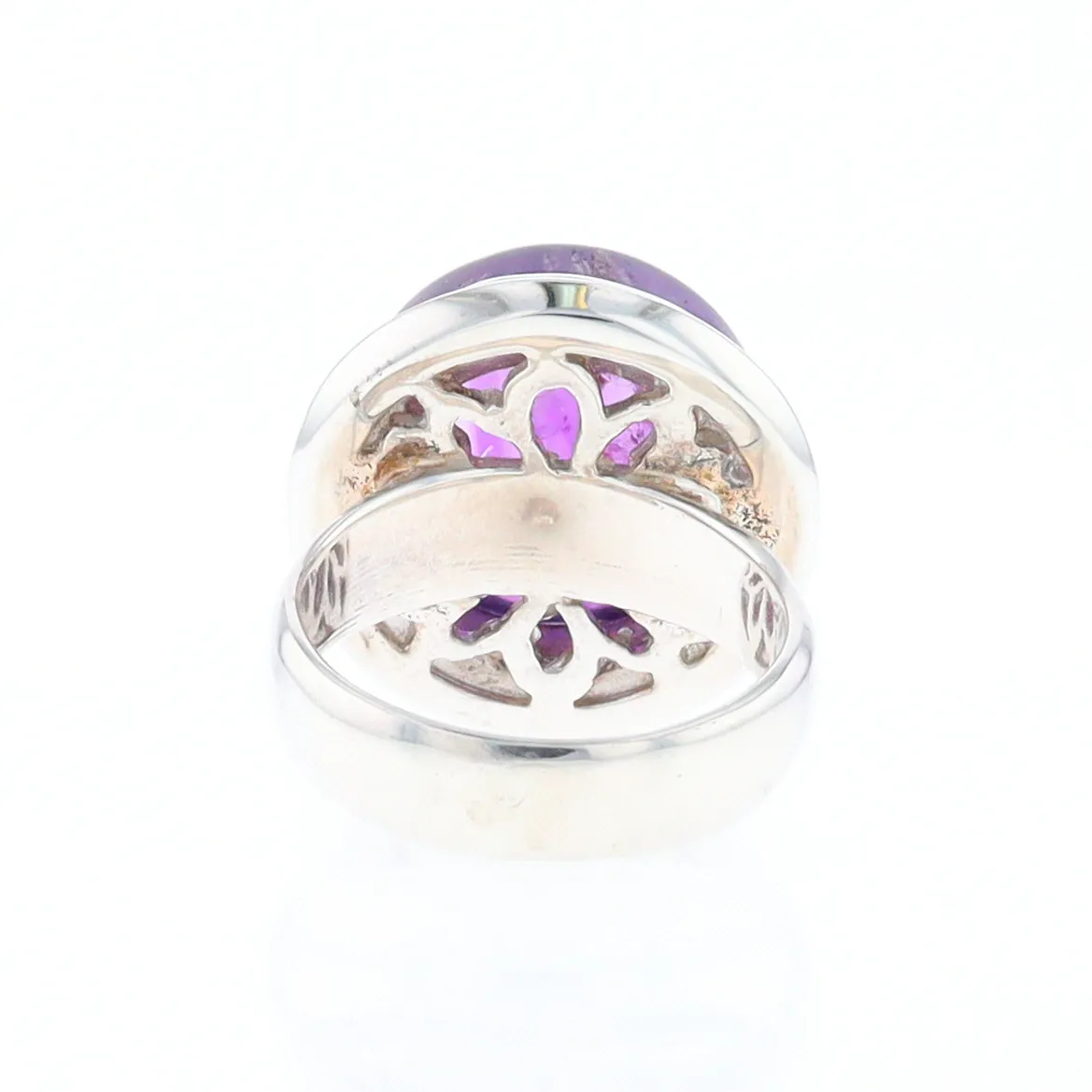 Bezel Set Cabochon Amethyst Ring