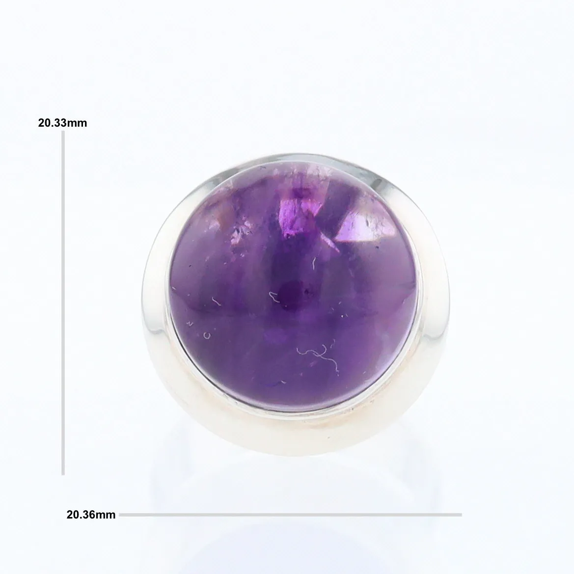 Bezel Set Cabochon Amethyst Ring