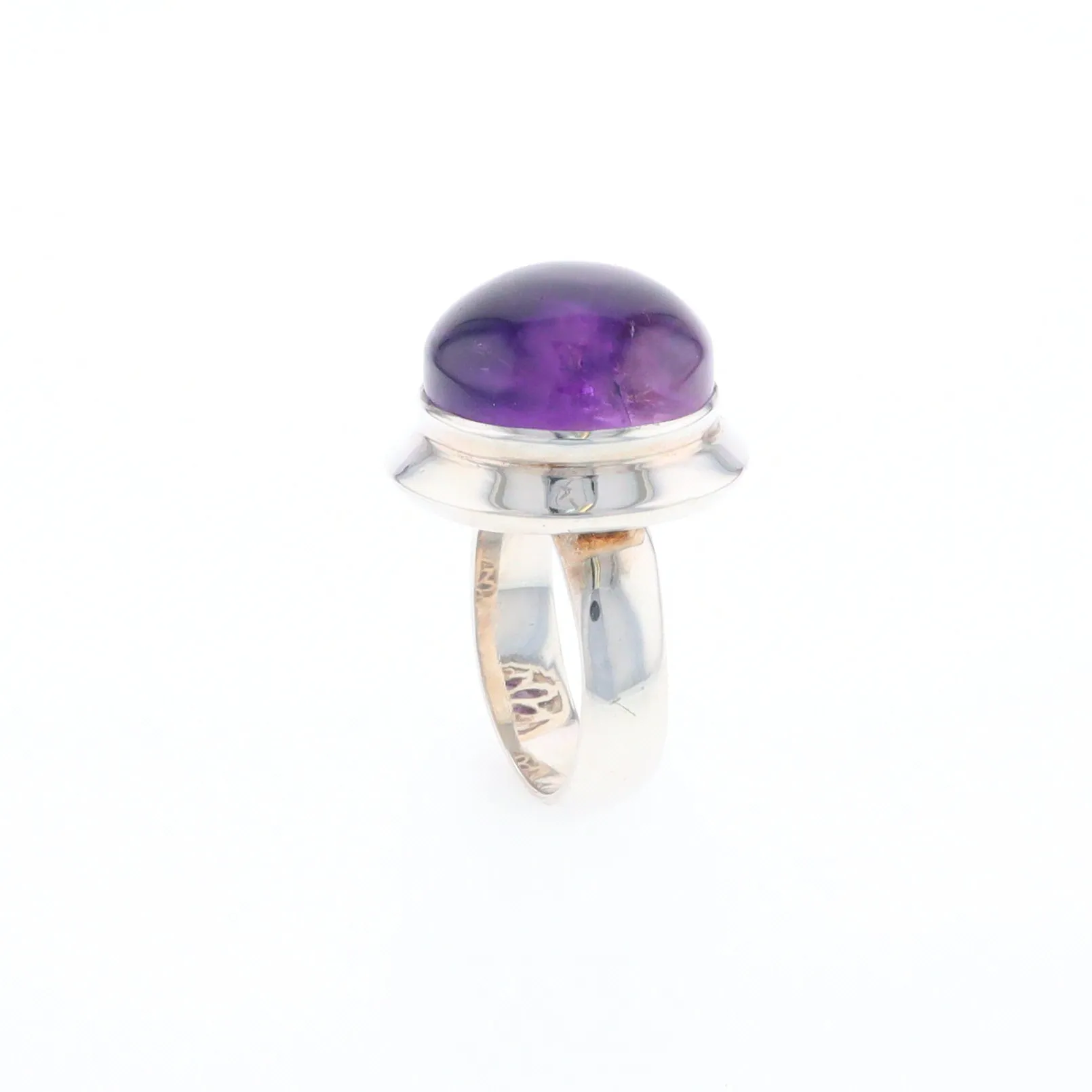 Bezel Set Cabochon Amethyst Ring