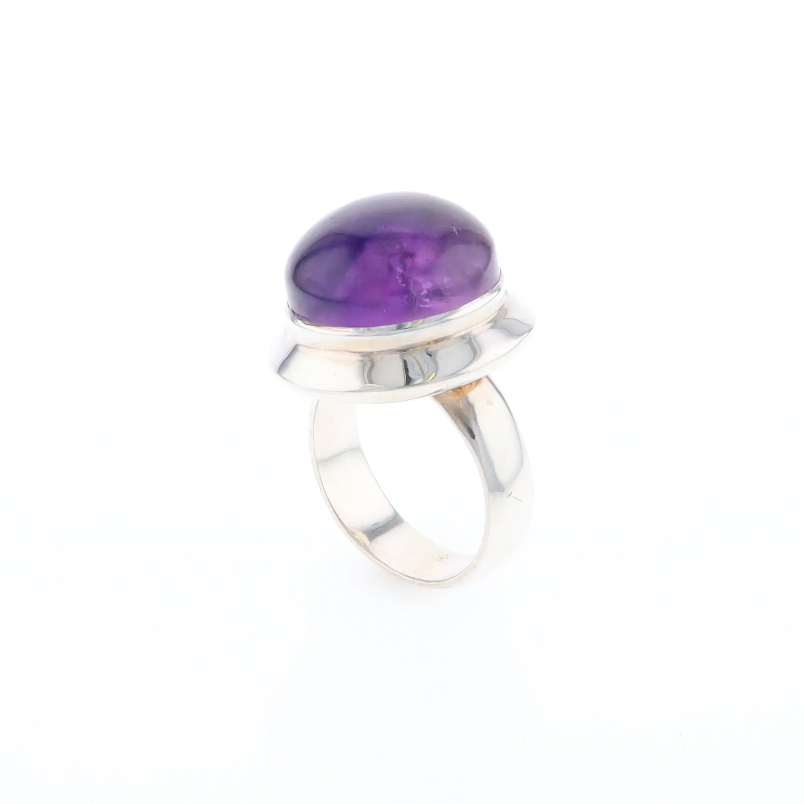 Bezel Set Cabochon Amethyst Ring