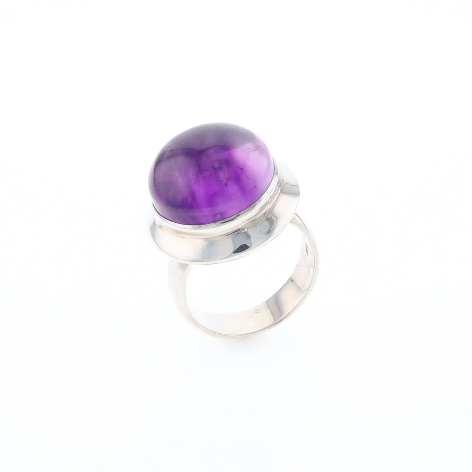 Bezel Set Cabochon Amethyst Ring