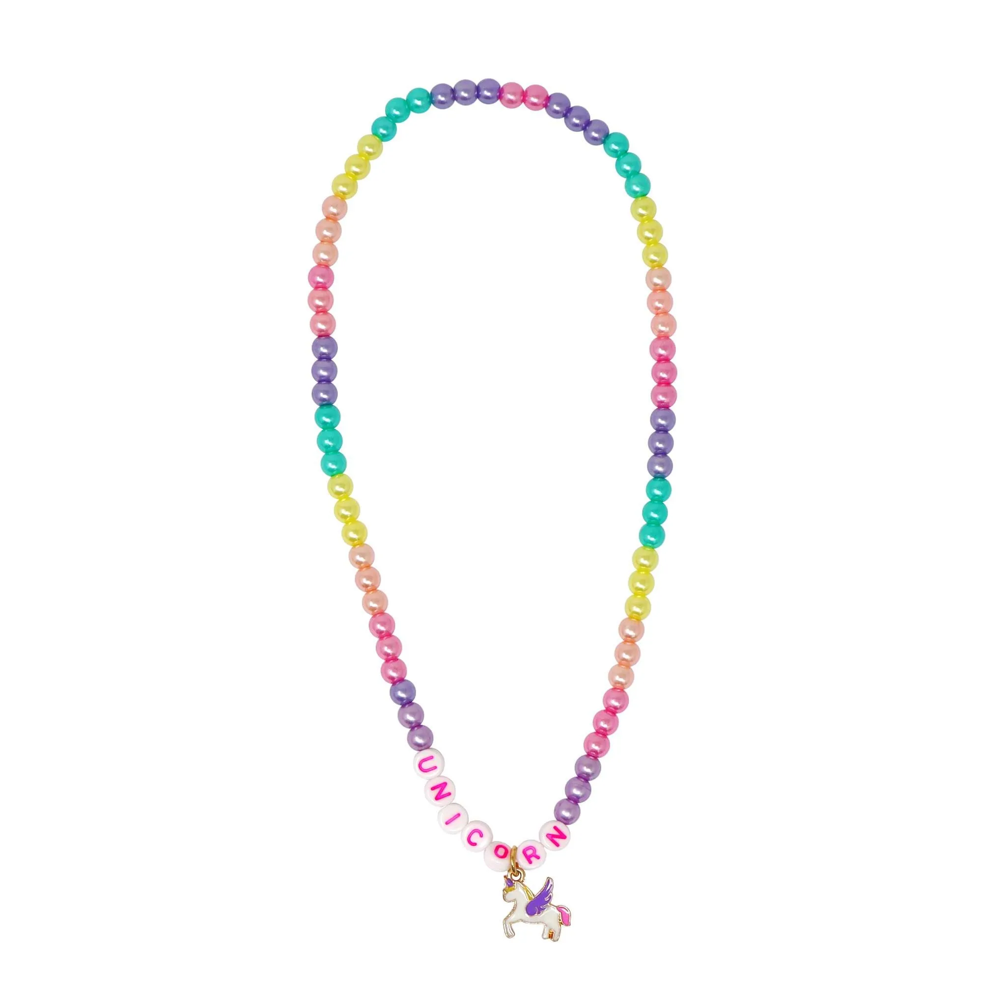 BFF Unicorn Rainbow Pearl Necklace Set